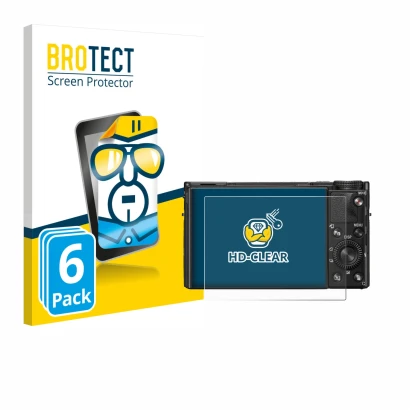 Vorderseite einer Produktverpackung mit dem Markenlogo BROTECT. Daneben ist das Gerät Sony Cyber-Shot DSC-RX100 VIIA mit dem z