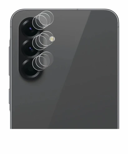 Abbildung des Geräts Samsung Galaxy A56 5G (NUR Kameraschutz) mit einer Vielzahl des Displayschutzes.