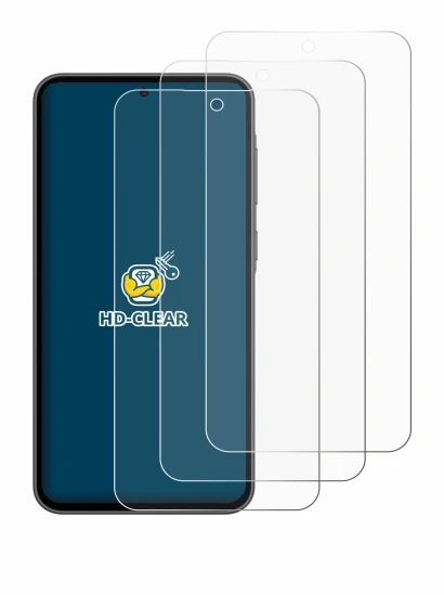 Abbildung des Geräts Samsung Galaxy A36 5G Enterprise Edition mit einer Vielzahl des Displayschutzes.