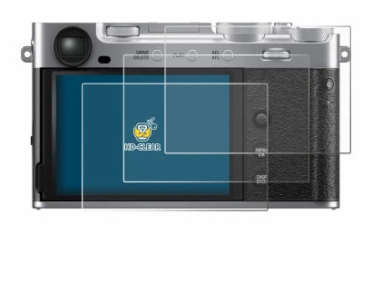 Abbildung des Geräts Fujifilm X-E5 mit einer Vielzahl des Displayschutzes.