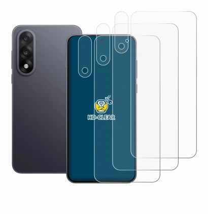 Abbildung des Geräts OnePlus Nord 5 (Display+Kamera) mit einer Vielzahl des Displayschutzes.