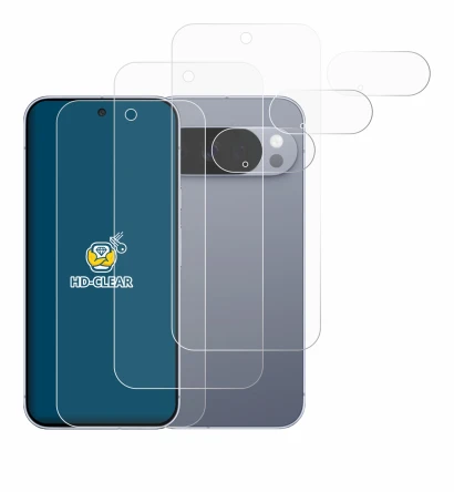 Abbildung des Geräts Google Pixel 10 Pro (Display+Kamera) mit einer Vielzahl des Displayschutzes.