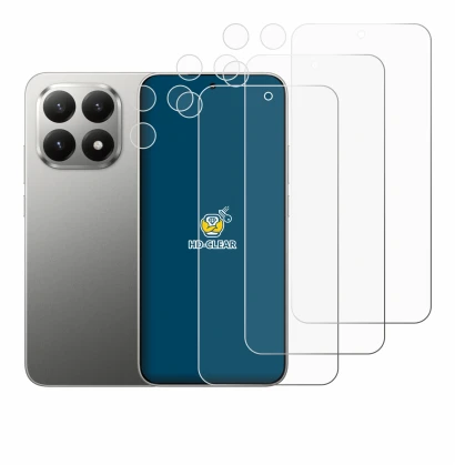 Abbildung des Geräts Xiaomi 15T (Display+Kamera) mit einer Vielzahl des Displayschutzes.