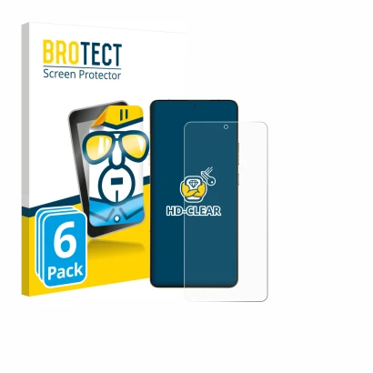 Vorderseite einer Produktverpackung mit dem Markenlogo BROTECT. Daneben ist das Gerät Motorola Signature 165 mit dem zugehörig