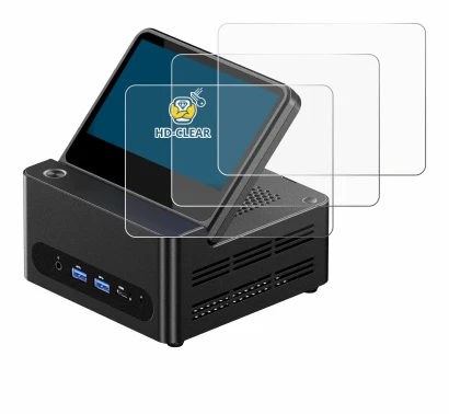 Abbildung des Geräts AOOSTAR G-FLIP H255 mit einer Vielzahl des Displayschutzes.