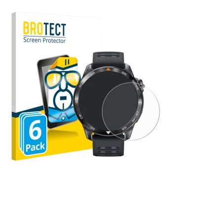 Vorderseite einer Produktverpackung mit dem Markenlogo BROTECT. Daneben ist das Gerät Xiaomi Mibro GS Pro 2 mit dem zugehörige