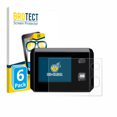 Vorderseite einer Produktverpackung mit dem Markenlogo BROTECT. Daneben ist das Gerät SkyRC MC5000 mit dem zugehörigen Display