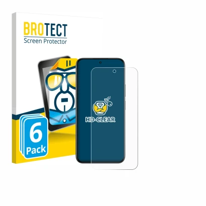 Vorderseite einer Produktverpackung mit dem Markenlogo BROTECT. Daneben ist das Gerät realme C85 5G mit dem zugehörigen Displa