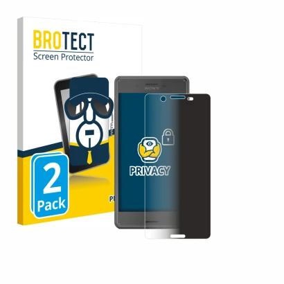 Vorderseite einer Produktverpackung mit dem Markenlogo BROTECT. Daneben ist das Gerät Sony Xperia X Performance mit dem zugehö