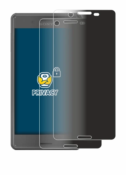 Abbildung des Geräts Sony Xperia X Performance mit einer Vielzahl des Displayschutzes.