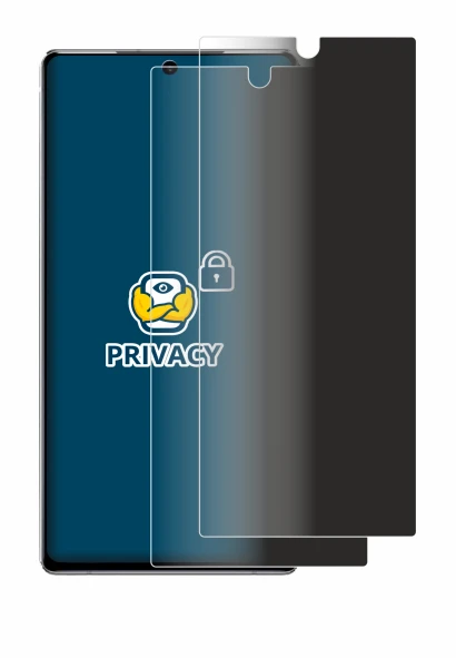 Abbildung des Geräts Samsung Galaxy Note 20 5G mit einer Vielzahl des Displayschutzes.