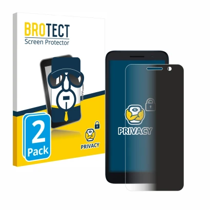 Vorderseite einer Produktverpackung mit dem Markenlogo BROTECT. Daneben ist das Gerät Alcatel 1 (2021) mit dem zugehörigen Dis