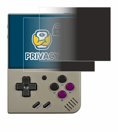 Abbildung des Geräts Miyoo Mini Plus mit einer Vielzahl des Displayschutzes.