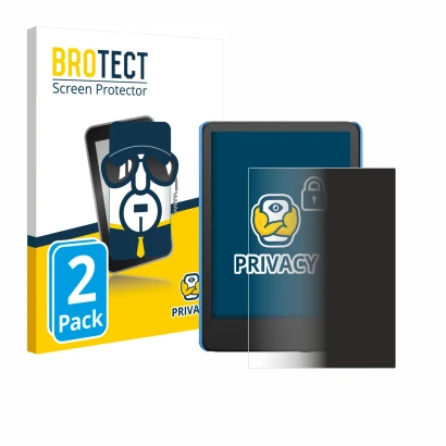 Vorderseite einer Produktverpackung mit dem Markenlogo BROTECT. Daneben ist das Gerät Amazon Kindle Kids (2024) mit dem zugehö