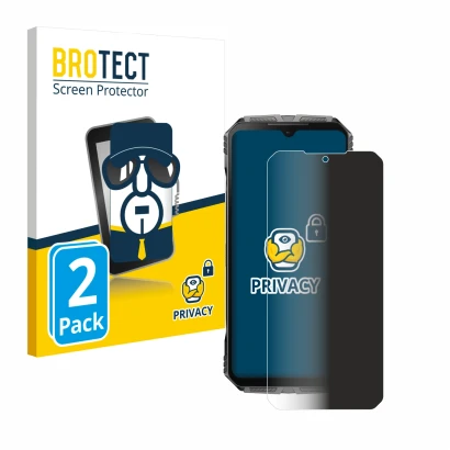 Vorderseite einer Produktverpackung mit dem Markenlogo BROTECT. Daneben ist das Gerät Doogee S Cyber Pro mit dem zugehörigen D
