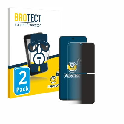 Vorderseite einer Produktverpackung mit dem Markenlogo BROTECT. Daneben ist das Gerät Xiaomi MIX Flip mit dem zugehörigen Disp