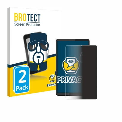 Vorderseite einer Produktverpackung mit dem Markenlogo BROTECT. Daneben ist das Gerät Lenovo Tab One 8.7" mit dem zugehörigen 