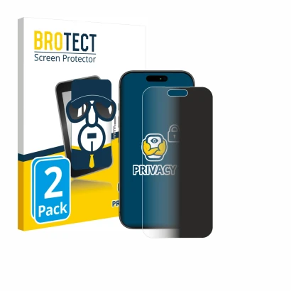 Vorderseite einer Produktverpackung mit dem Markenlogo BROTECT. Daneben ist das Gerät Apple iPhone 17 Pro Max mit dem zugehöri