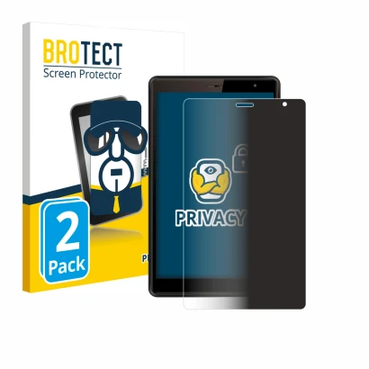 Vorderseite einer Produktverpackung mit dem Markenlogo BROTECT. Daneben ist das Gerät Logicom Tab 80 8