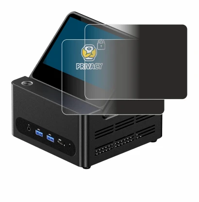 Abbildung des Geräts AOOSTAR G-FLIP H255 mit einer Vielzahl des Displayschutzes.