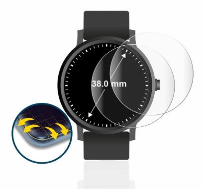 Abbildung des Geräts Armbanduhren (Kreisrund, ø: 38 mm) mit einer Vielzahl des Displayschutzes.