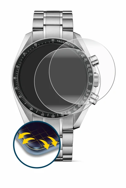 Abbildung des Geräts Omega Speedmaster Moonwatch Professional (42 mm) mit einer Vielzahl des Displayschutzes.