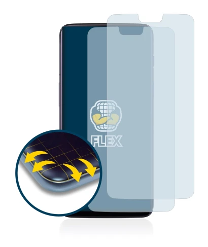 Abbildung des Geräts OnePlus 6 mit einer Vielzahl des Displayschutzes.