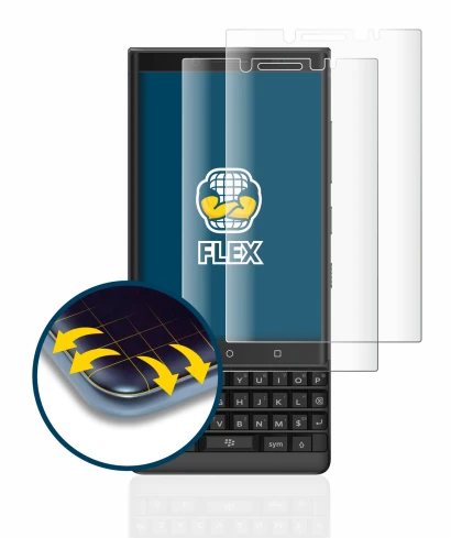 Abbildung des Geräts BlackBerry Key2 mit einer Vielzahl des Displayschutzes.