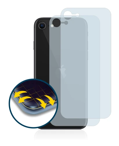 Abbildung des Geräts Apple iPhone SE 2 2020 (Rückseite) mit einer Vielzahl des Displayschutzes.