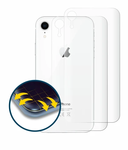 Abbildung des Geräts Apple iPhone XR (Rückseite) mit einer Vielzahl des Displayschutzes.