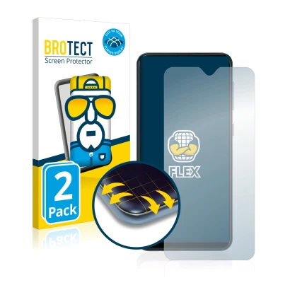 Vorderseite einer Produktverpackung mit dem Markenlogo BROTECT. Daneben ist das Gerät Samsung Galaxy A10 mit dem zugehörigen D