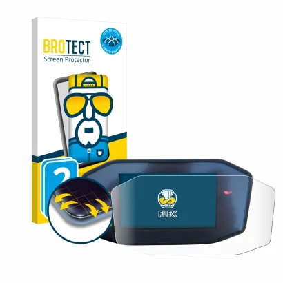 Vorderseite einer Produktverpackung mit dem Markenlogo BROTECT. Daneben ist das Gerät KTM 790 Duke mit dem zugehörigen Display