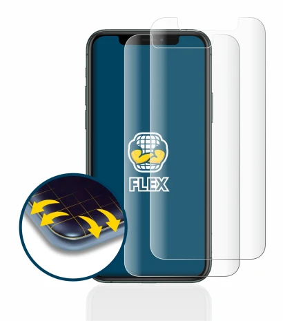 Abbildung des Geräts Apple iPhone 11 Pro mit einer Vielzahl des Displayschutzes.