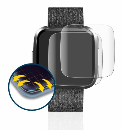 Abbildung des Geräts Fitbit Versa Special Edition mit einer Vielzahl des Displayschutzes.