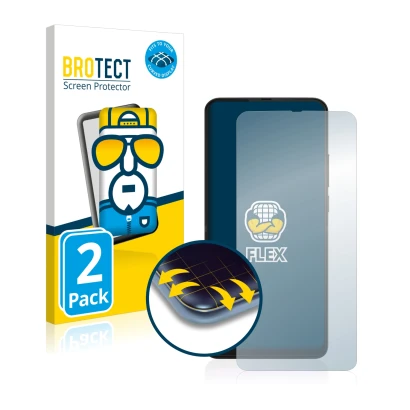 Vorderseite einer Produktverpackung mit dem Markenlogo BROTECT. Daneben ist das Gerät Motorola One Hyper mit dem zugehörigen D