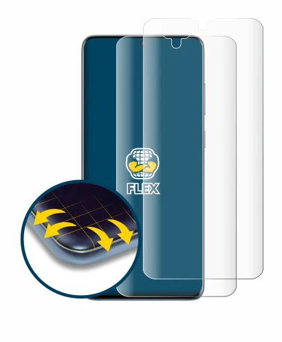 Abbildung des Geräts Samsung Galaxy S20 Plus mit einer Vielzahl des Displayschutzes.