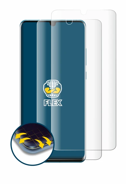 Abbildung des Geräts Huawei P30 Pro New Edition mit einer Vielzahl des Displayschutzes.