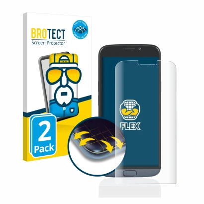 Vorderseite einer Produktverpackung mit dem Markenlogo BROTECT. Daneben ist das Gerät Doro 8050 mit dem zugehörigen Displaysch