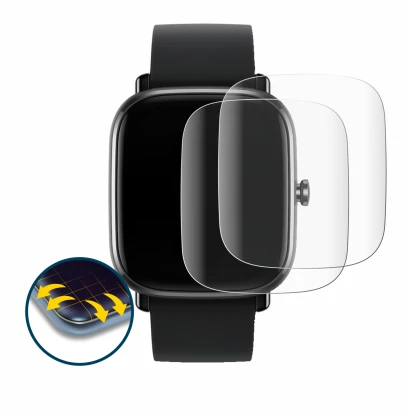 Abbildung des Geräts Huami Amazfit GTS 2 mini mit einer Vielzahl des Displayschutzes.