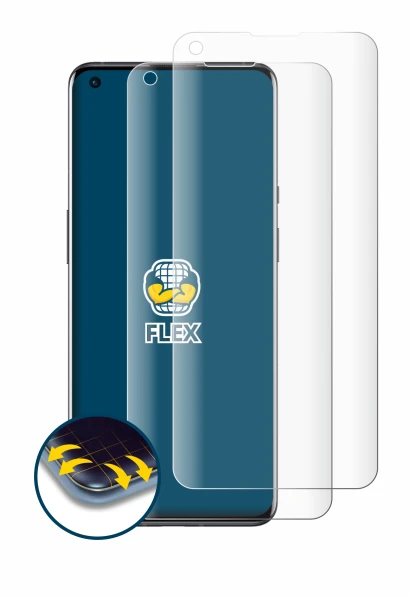 Abbildung des Geräts OnePlus 9 Pro mit einer Vielzahl des Displayschutzes.