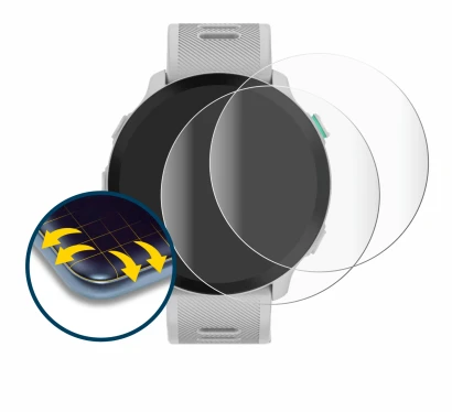 Abbildung des Geräts Garmin Forerunner 55 mit einer Vielzahl des Displayschutzes.