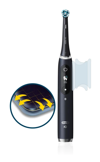Abbildung des Geräts Oral-B iO 9 mit einer Vielzahl des Displayschutzes.