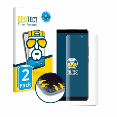 Vorderseite einer Produktverpackung mit dem Markenlogo BROTECT. Daneben ist das Gerät Xiaomi 12 Pro mit dem zugehörigen Displa