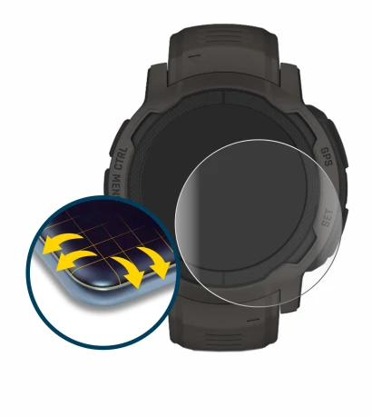 Abbildung des Geräts Garmin Instinct 2 mit einer Vielzahl des Displayschutzes.