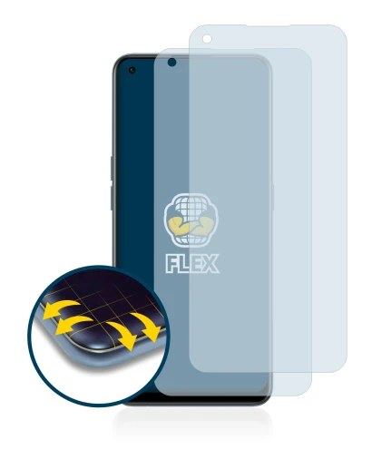 Abbildung des Geräts OnePlus Nord CE 2 5G mit einer Vielzahl des Displayschutzes.