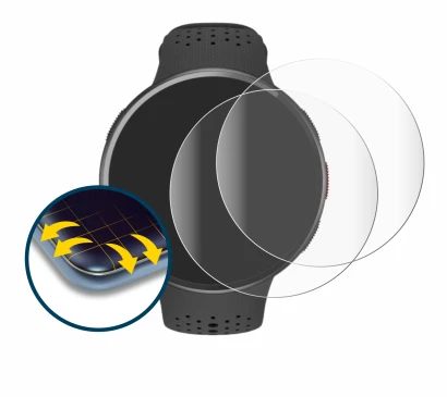 Abbildung des Geräts Polar Pacer Pro mit einer Vielzahl des Displayschutzes.