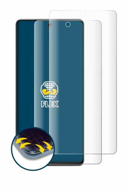 Abbildung des Geräts Google Pixel 7 Pro mit einer Vielzahl des Displayschutzes.