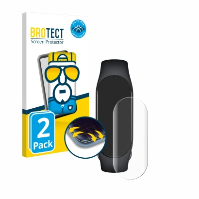 Vorderseite einer Produktverpackung mit dem Markenlogo BROTECT. Daneben ist das Gerät Xiaomi Smart Band 7 mit dem zugehörigen