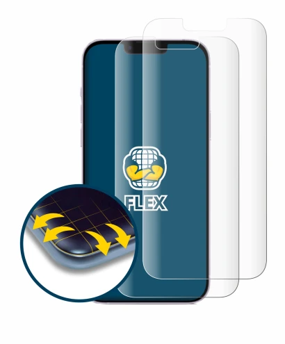 Abbildung des Geräts Apple iPhone 14 Plus mit einer Vielzahl des Displayschutzes.