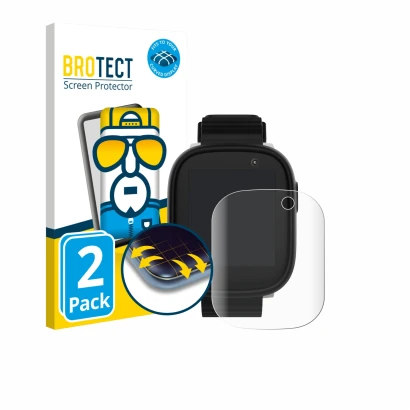 Vorderseite einer Produktverpackung mit dem Markenlogo BROTECT. Daneben ist das Gerät Xplora X6 Play 2022 (1. Generation) mit 